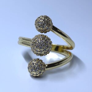 Anillo con Esferas Doradas