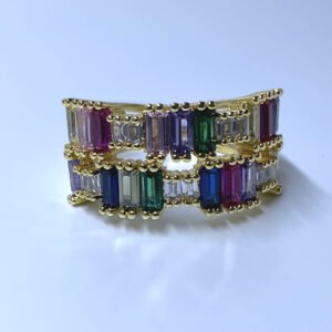 Anillo de Colores Rectangular